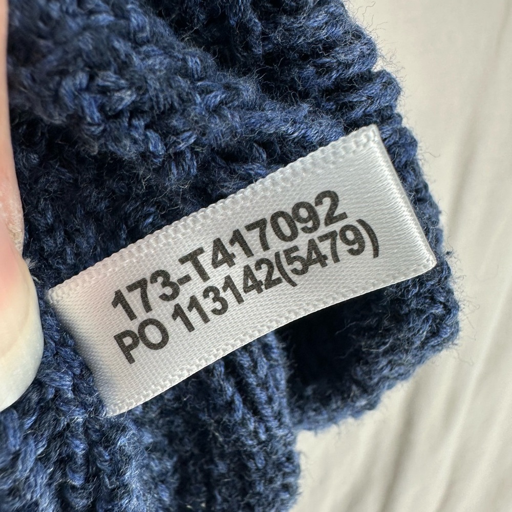 Tommy Bahama Men's Large Blue Cotton Quarter Zip Sweater Diamond Cable Knit - Picture 9 of 9